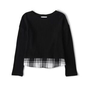 The Children's Place Girls Plaid 2 in 1 Long Sleeve Sweater 10/12